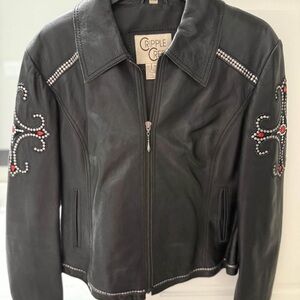 Cripple Creek Studded Black Leather Jacket
